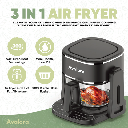 Avalora 3-in-1 Air Fryer Grill & Boil